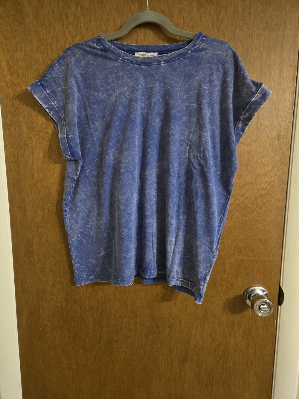 Zenana Acid Washed Blue Short Sleeve Women's Tee